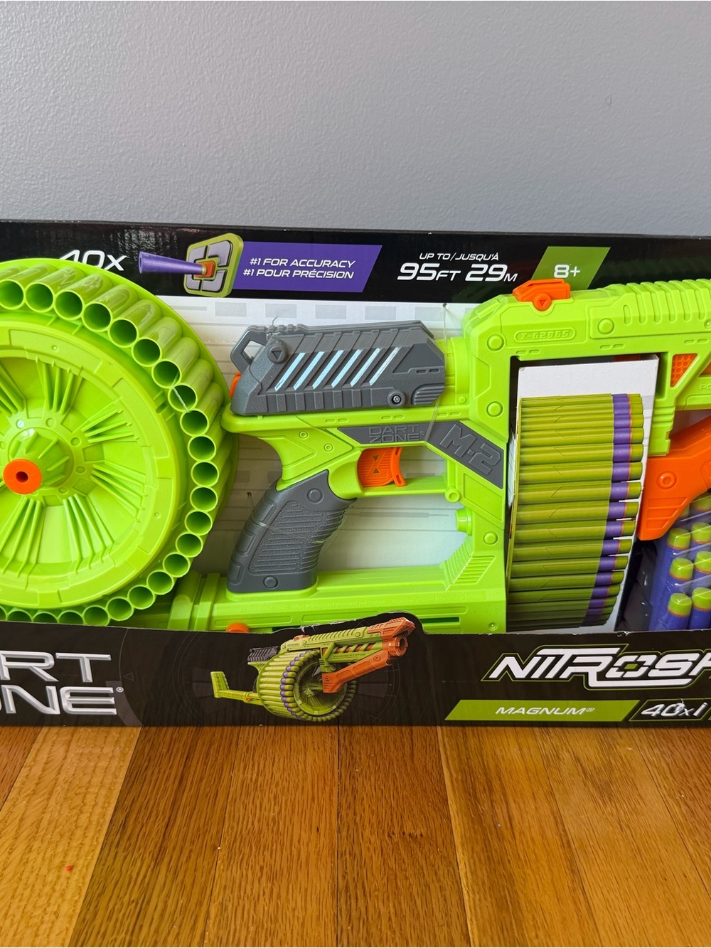 Dart zone nitro Bright Green and Gray Foam Dart Blaster with Drum